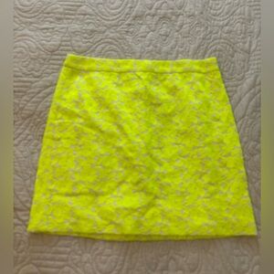 J Crew Yellow Floral Print Skirt